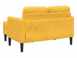 vidaxl Sofá 2 plazas con chaise longue en forma L claro 125cm