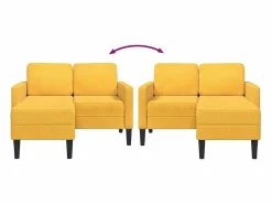vidaxl Sofá 2 plazas con chaise longue en forma L claro 125cm