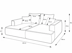 Hot Vente-unique Sofá 3 plazas confort asiento profundo en chenilla burdeos PINETA Granate