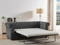 Clearance Sofá 3 plazas convertible de terciopelo CHESTERFIELD Sofás Chesterfield