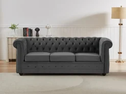 Clearance Sofá 3 plazas convertible de terciopelo CHESTERFIELD Sofás Chesterfield
