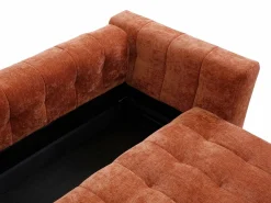 Vente-unique Sofá 3 plazas convertible en tela texturizada PANILO