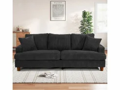 Online Sofá 3 Plazas de Pana, con 2 Cojines, asientos extra profundos de 53cm, 220x76x84cm, Sofá Escandinavo