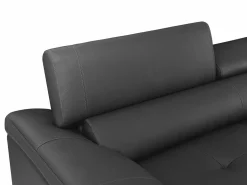 LINEA SOFA Sofá 3 plazas de piel de becerro en color negro SOLANGE