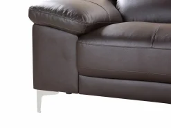 LINEA SOFA Sofá 2 plazas de piel de becerro color marrón SOLANGE