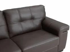 Clearance Vente-unique Sofá 2 plazas de piel de becerro en marrón HAZEL Marru00f3n chocolate