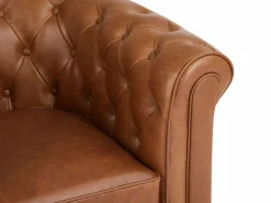 Discount Vente-unique Sofá 3 plazas de piel de vaca color CHESTERFIELD Camel