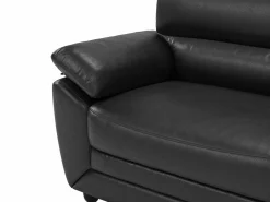 Discount Vente-unique Sofá 3 plazas de piel sintética en color MANOA Negro