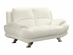 Best Vente-unique Sofá 3+2 plazas de piel sintética en color blanco MUSKO Marfil