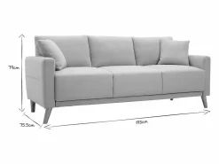 Clearance Sofá 3-4 plazas de tejido oscuro y madera oscura MUNIK Sofá Escandinavo