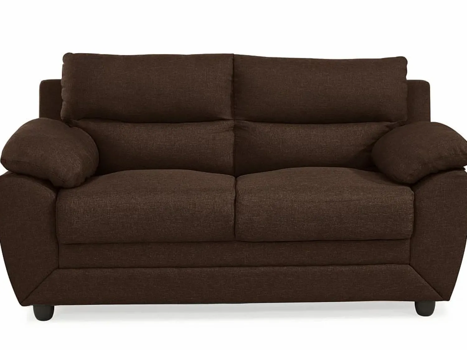 Best Vente-unique Sofá 2 plazas de tela 100% poliéster marrón MANOA Marru00f3n chocolate