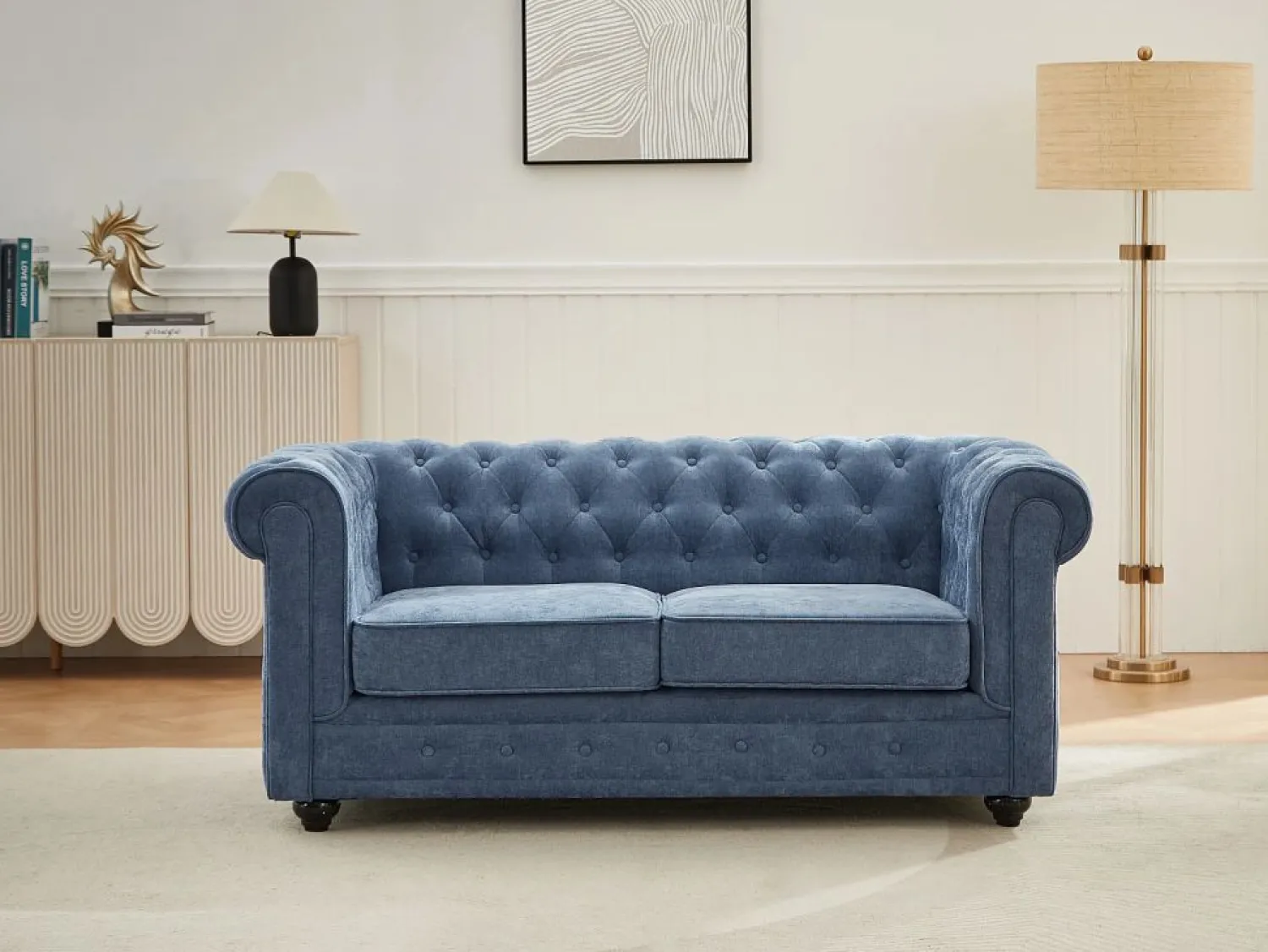 Hot Sofá 2 plazas de tela color CHESTERFIELD Sofás Chesterfield