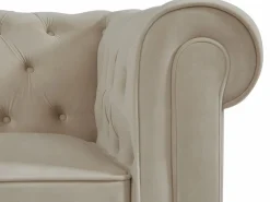 Vente-unique Sofá 3 plazas de terciopelo color CHESTERFIELD