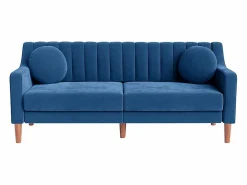 Hot Sofá 3 plazas de terciopelo - patas de madera maciza 19cm - con 2 cojines - 206x74x83cm - Todos Los Sofás|Sofá Escandinavo