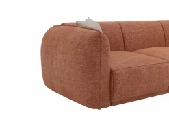 Online Vente-unique Sofá 3 plazas en chenilla JUNETI Terracota