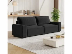 DripeX Sofá 3 plazas en chenille - con grandes brazos - 55cm asiento profundo - 220 x 83 x 88 cm