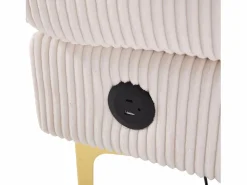 Sale OKWISH Sofá 4 plazas en terciopelo con iluminación LED y puerto USB - diseño moderno en U Beige