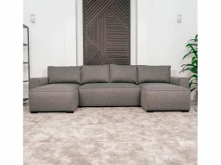 Best Sofá 5 Plazas - Chaise Longue con Cama Panorámica (317 x 157 x 91 cm) - JORDAN Gris