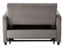 Outlet Sofá 2 plazas - Sofá lounge con función extraíble y dos cojines - Respaldo regulable - Tejido de algodón y lino Gris