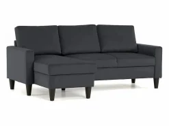Sofá 3 Plazas Gris Oscuro con Chaise Longue Reversible Lado Derecho/Izquierdo (226 x 140 x 85 cm) - FOX