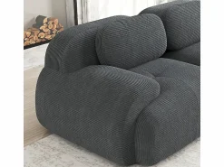 Sofá 3 Plazas Modular de Pana Acanalada - con 3 Cojines - 298x103x75cm -