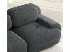 Sale Sofá 4 Plazas Modular de Pana Acanalada - con 4 Cojines - 388x103x75cm - Gris