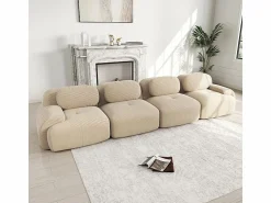 Sale Sofá 4 Plazas Modular de Pana Acanalada - con 4 Cojines - 388x103x75cm - Sofás Club