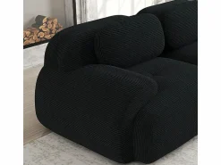 Discount DripeX Sofá 2 Plazas Modular de Pana Acanalada - con 2 Cojines - 208x103x75cm - Negro
