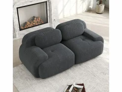 Best Sofá 2 Plazas Modular de Pana Acanalada - con 2 Cojines - 208x103x75cm - Sofás Club