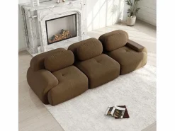DripeX Sofá 3 plazas modular en Pana - con 3 cojines - 298x103x70cm - Marrón