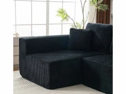 Sofá 3 plazas ángulo izquierdo modular - Terciopelo acanalado - 2 orejeros, chaise - 258x155x89cm Sofá Modular|Sofás Club