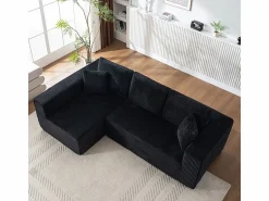 Sofá 3 plazas ángulo izquierdo modular - Terciopelo acanalado - 2 orejeros, chaise - 258x155x89cm Sofá Modular|Sofás Club