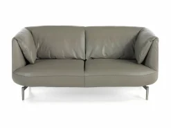 Sale Sofá 2 plazas piel gris oscuro 6036 Sofá De Piel