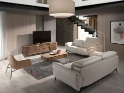 Outlet Angel Cerda Sofá 2 plazas piel gris taupe 6131 Beige