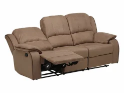 Vente-unique Sofá 3 plazas relax de microfibra color HERNANI