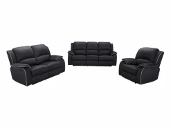 Vente-unique Sofá 3+2+1 plazas relax de microfibra color HERNANI