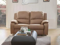 Vente-unique Sofá 2 plazas relax de microfibra color HERNANI