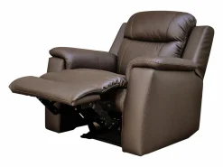 Clearance Sofá 3+2+1 plazas relax de piel color marrón EVASION Conjunto Sofá Y Sillón