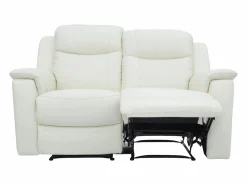 Outlet Sofá 3+2 plazas relax de piel color blanco EVASION Conjunto Sofás