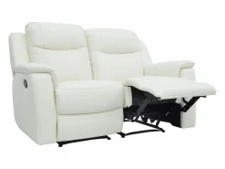 Outlet Sofá 3+2 plazas relax de piel color blanco EVASION Conjunto Sofás