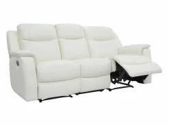 Outlet Sofá 3+2 plazas relax de piel color blanco EVASION Conjunto Sofás