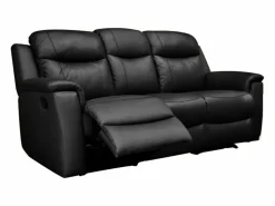 Discount Vente-unique Sofá 3+2 plazas relax de piel en color EVASION Negro