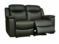 Discount Vente-unique Sofá 3+2 plazas relax de piel en color EVASION Negro
