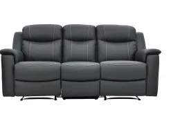 Sale Sofá 3+1+1 plazas relax de piel color gris EVASION Conjunto Sofá Y Sillón
