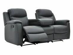 Sale Sofá 3+1+1 plazas relax de piel color gris EVASION Conjunto Sofá Y Sillón