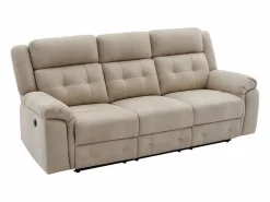 Vente-unique Sofá 3 plazas relax eléctrico de microfibra ORTIANO