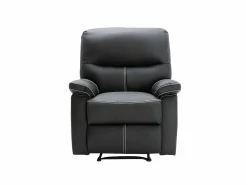 Clearance Sofá 3+1 plazas relax en piel sintética negra CANBY Conjunto Sofá Y Sillón