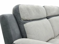 Clearance Sofá 3 plazas relax microfibra TALCA gris claro y antracita Sofá Relax