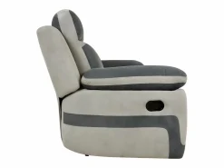 Clearance Sofá 3 plazas relax microfibra TALCA Antracita y gris claro Sofá Relax