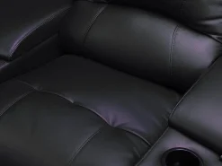 Outlet Vente-unique Sofá 3 plazas relax piel de becerro color AROMA Negro